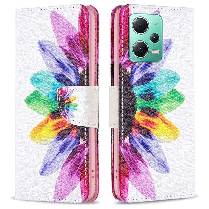 Folio-fodral Xiaomi Redmi Note 12 5G Akvarell Blomma