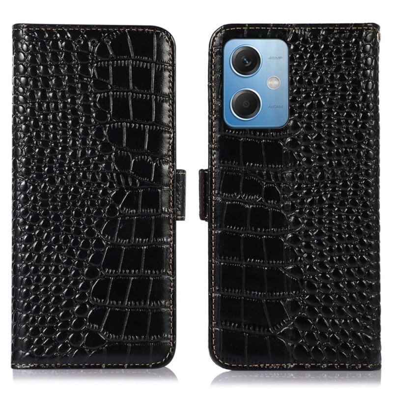 Folio-fodral Xiaomi Redmi Note 12 5G Crocodile Style Rfid