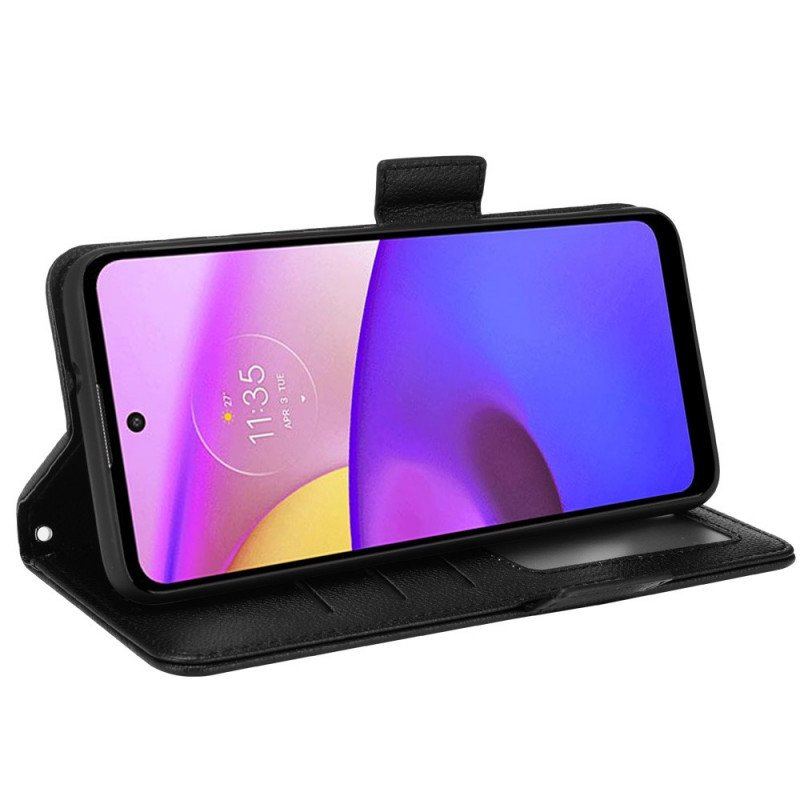 Läderfodral Moto E40 / E30 / E20 Folio-fodral Flap Double Nya Färger