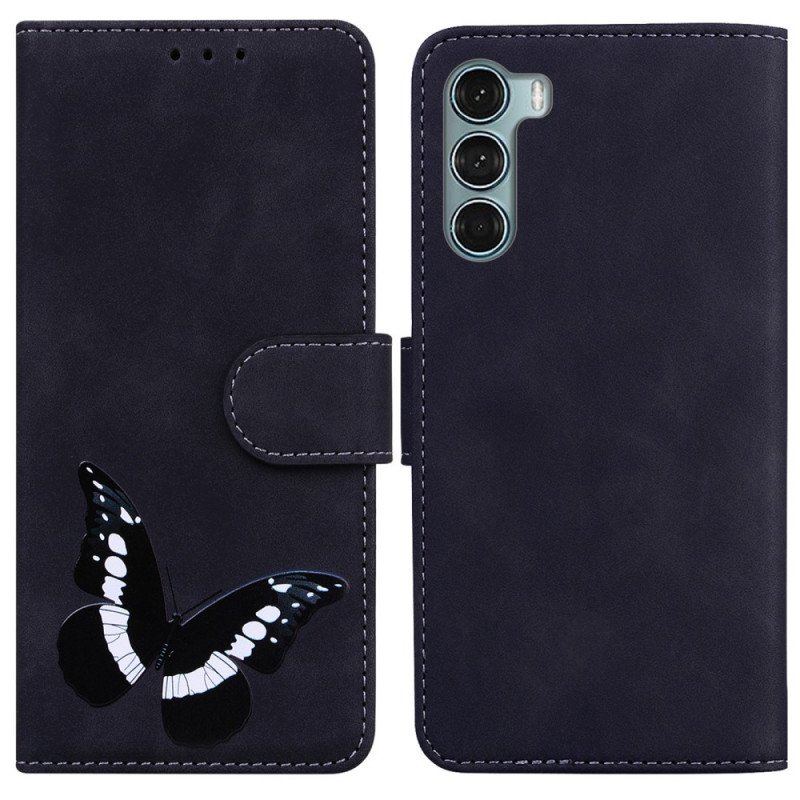 Läderfodral Moto G200 5G Skin-touch Butterfly