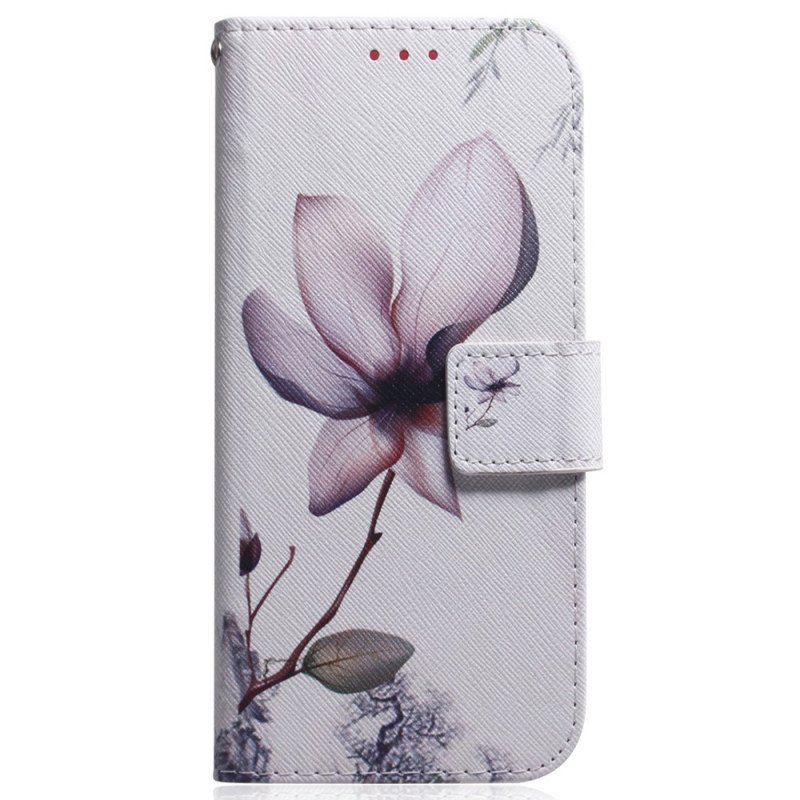 Läderfodral OnePlus 11 5G Blomma Dusty Pink