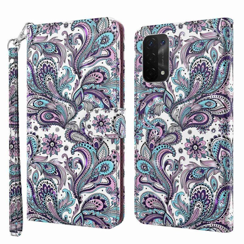 Läderfodral Oppo A54 5G / A74 5G Paisley