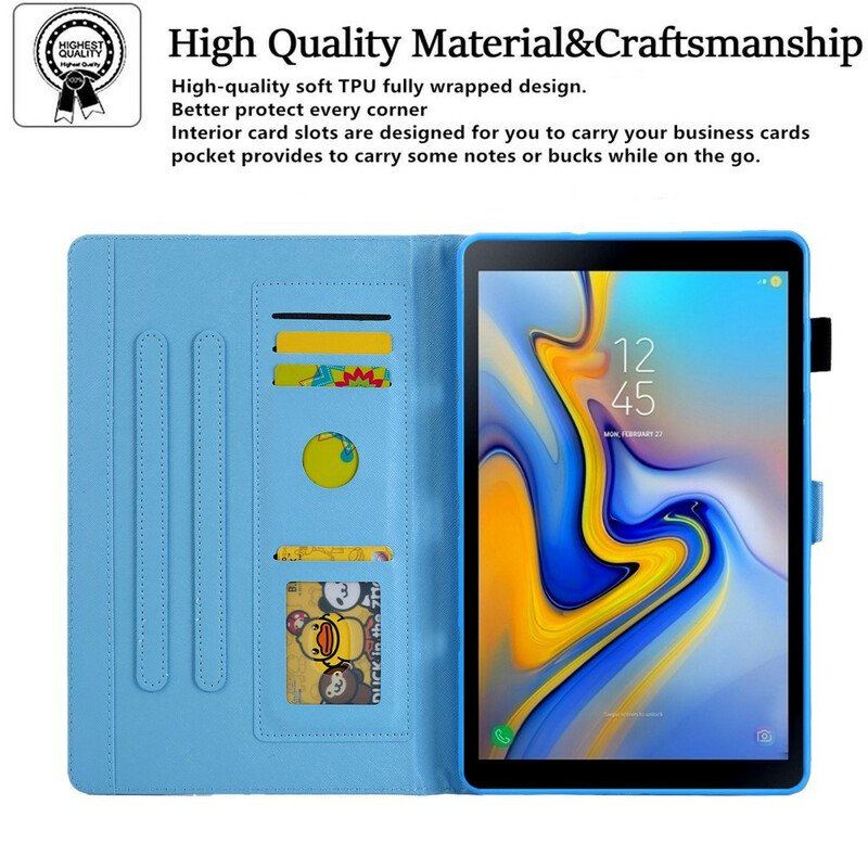 Läderfodral Samsung Galaxy Tab A7 Lite Ananas Mönster