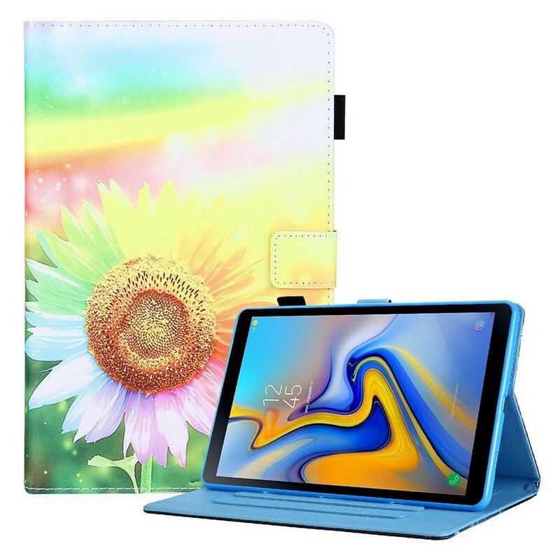 Läderfodral Samsung Galaxy Tab A7 Lite Blommor I Solen