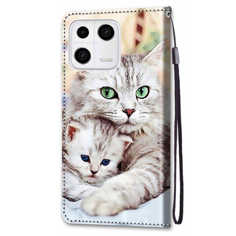 Läderfodral Xiaomi 13 Kattfamilj