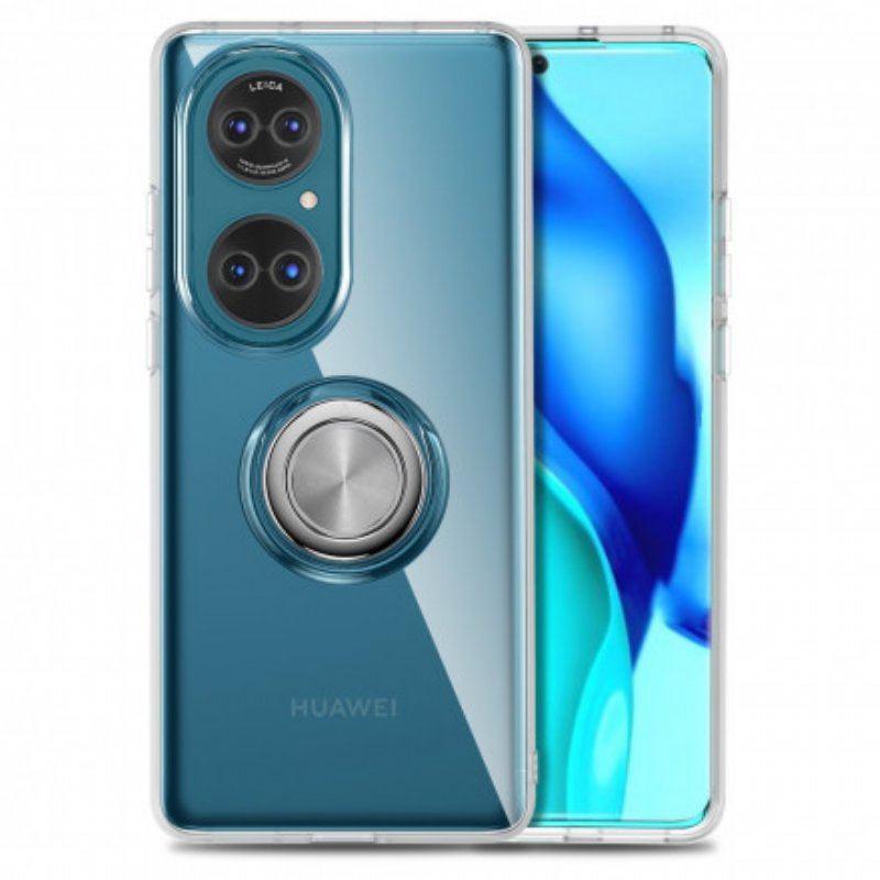 Mobilskal Huawei P50 Transparent Enkel Metallring