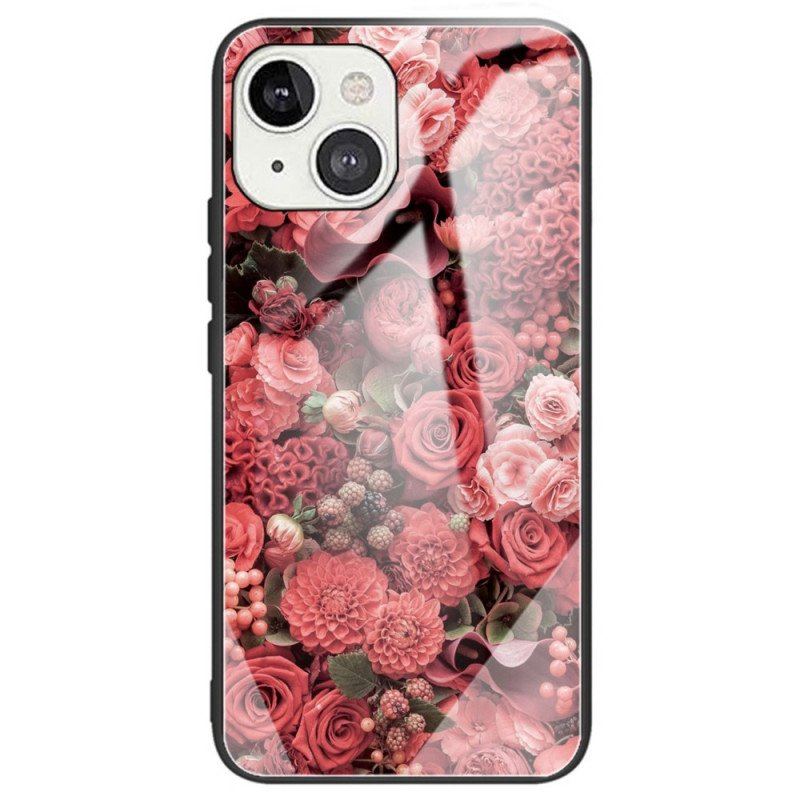 Mobilskal iPhone 14 Härdat Glas Blommor