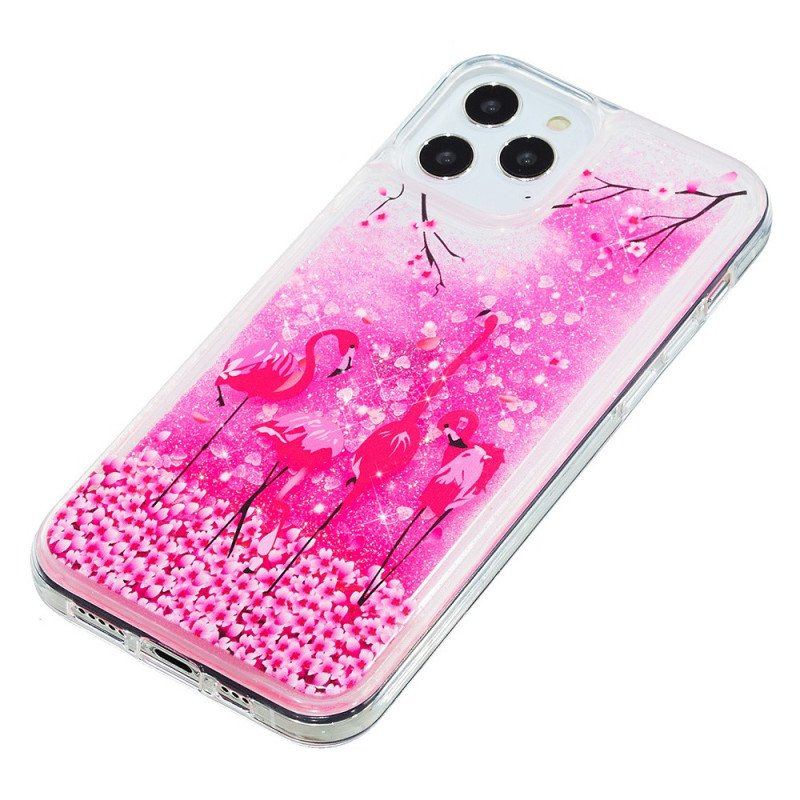 Mobilskal iPhone 15 Pro Flamingo Glitter