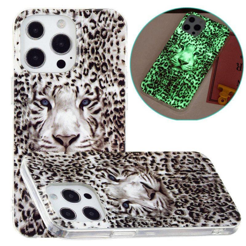 Mobilskal iPhone 15 Pro Max Fluorescerande Leopard