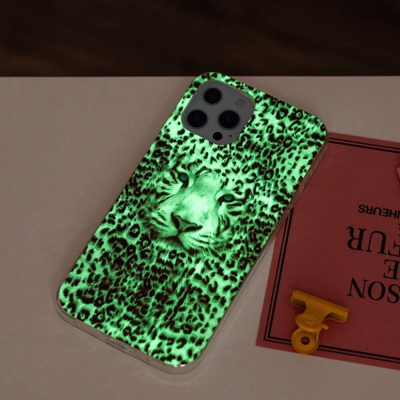 Mobilskal iPhone 15 Pro Max Fluorescerande Leopard