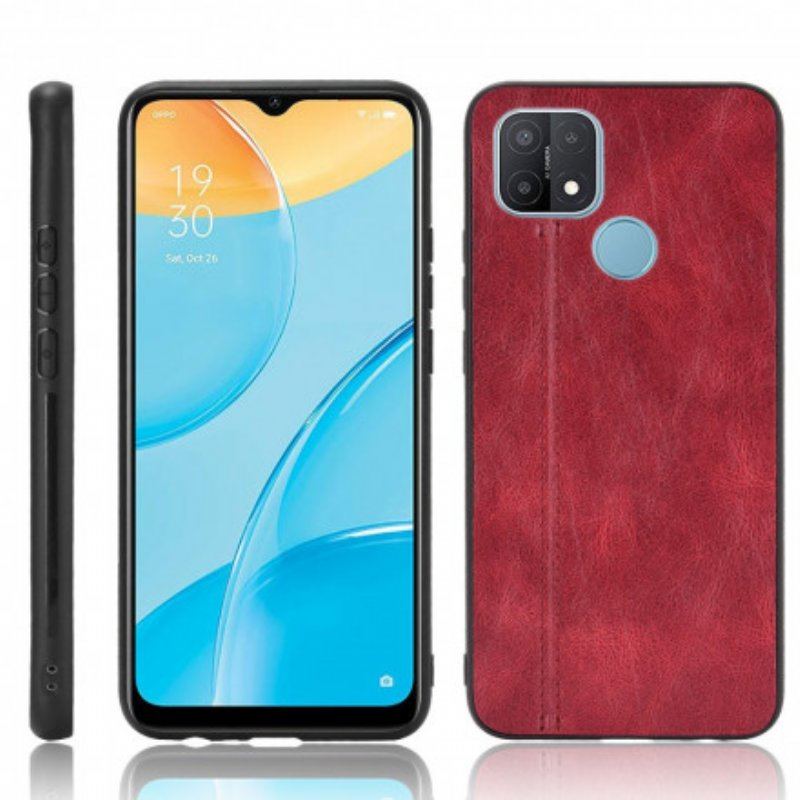 Mobilskal Oppo A15 Couture Lädereffekt