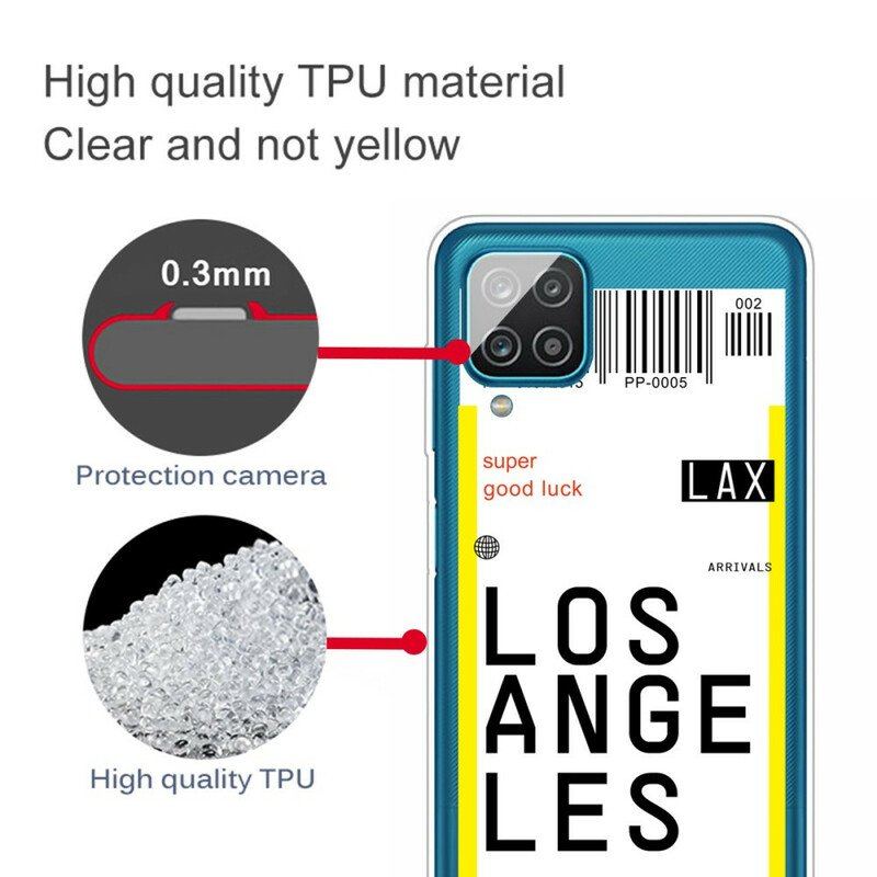 Mobilskal Samsung Galaxy M12 / A12 Boardingkort Till Los Angeles