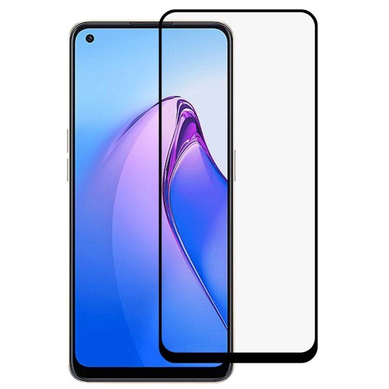 Oppo Reno 8 Skärmskydd I Härdat Glas Svarta Kanter