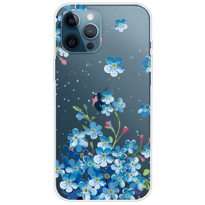 Skal iPhone 14 Pro Sömlösa Blå Blommor