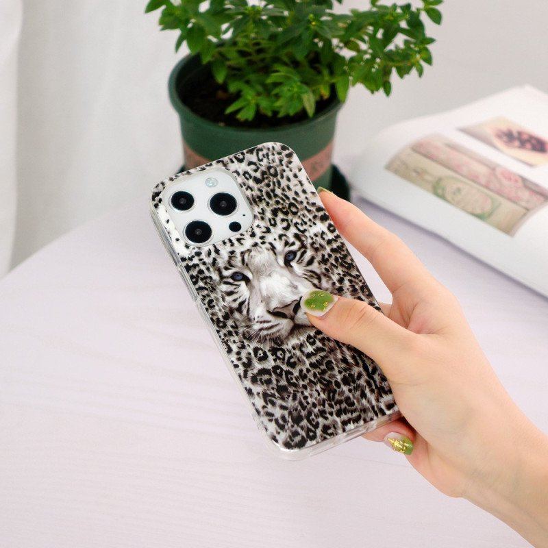 Skal iPhone 15 Pro Fluorescerande Leopard