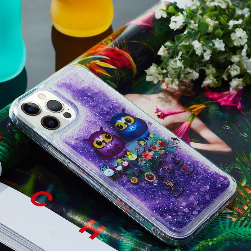 Skal iPhone 15 Pro Glitter Par Ugglor