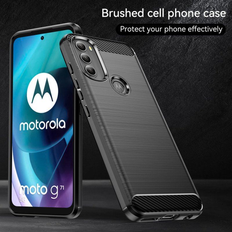 Skal Moto G71 5G Borstad Kolfiber