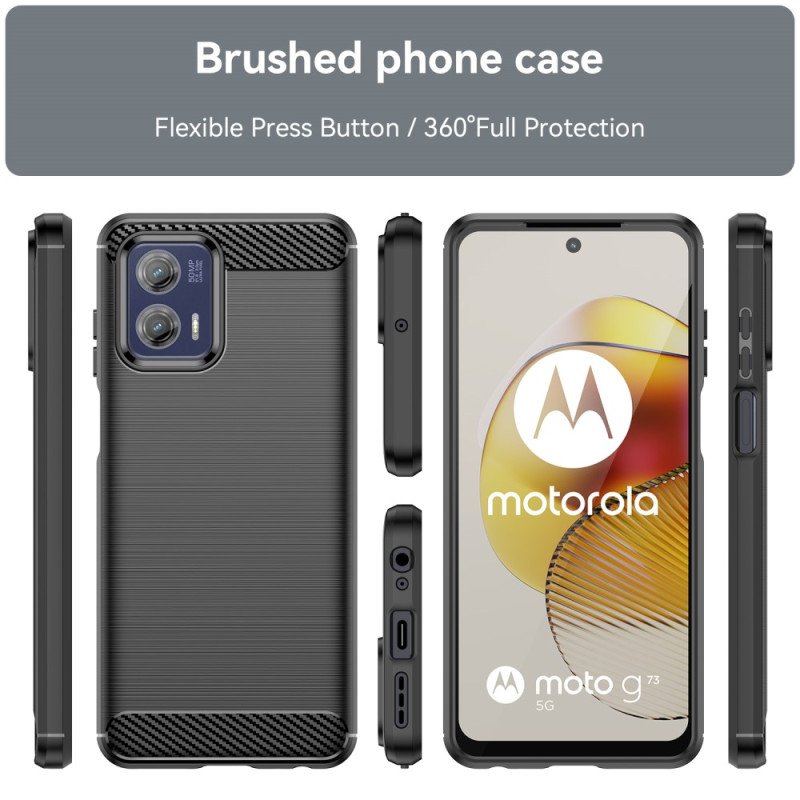 Skal Moto G73 5G Borstad Kolfiber