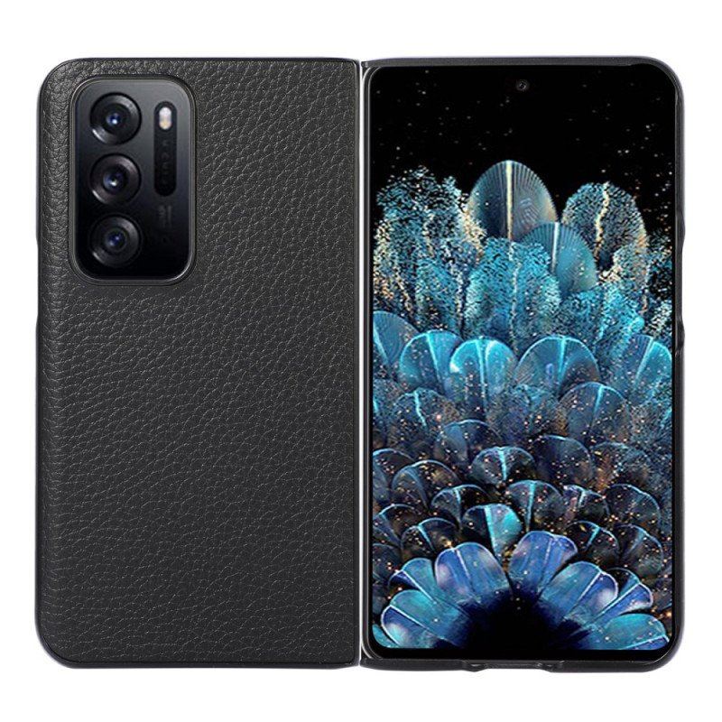 Skal Oppo Find N Lychee-design I Äkta Läder